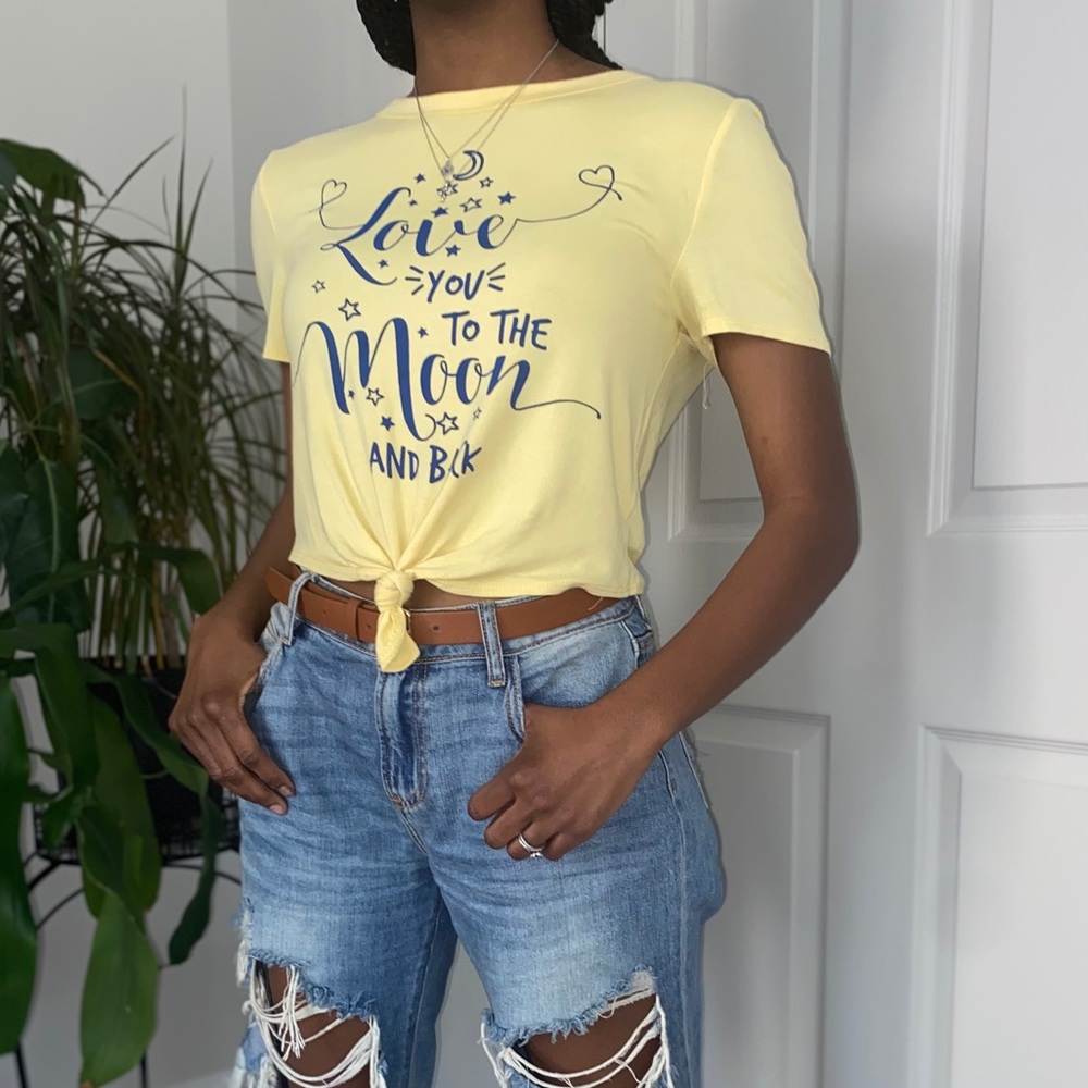Yellow Crop Top w/ Graphic